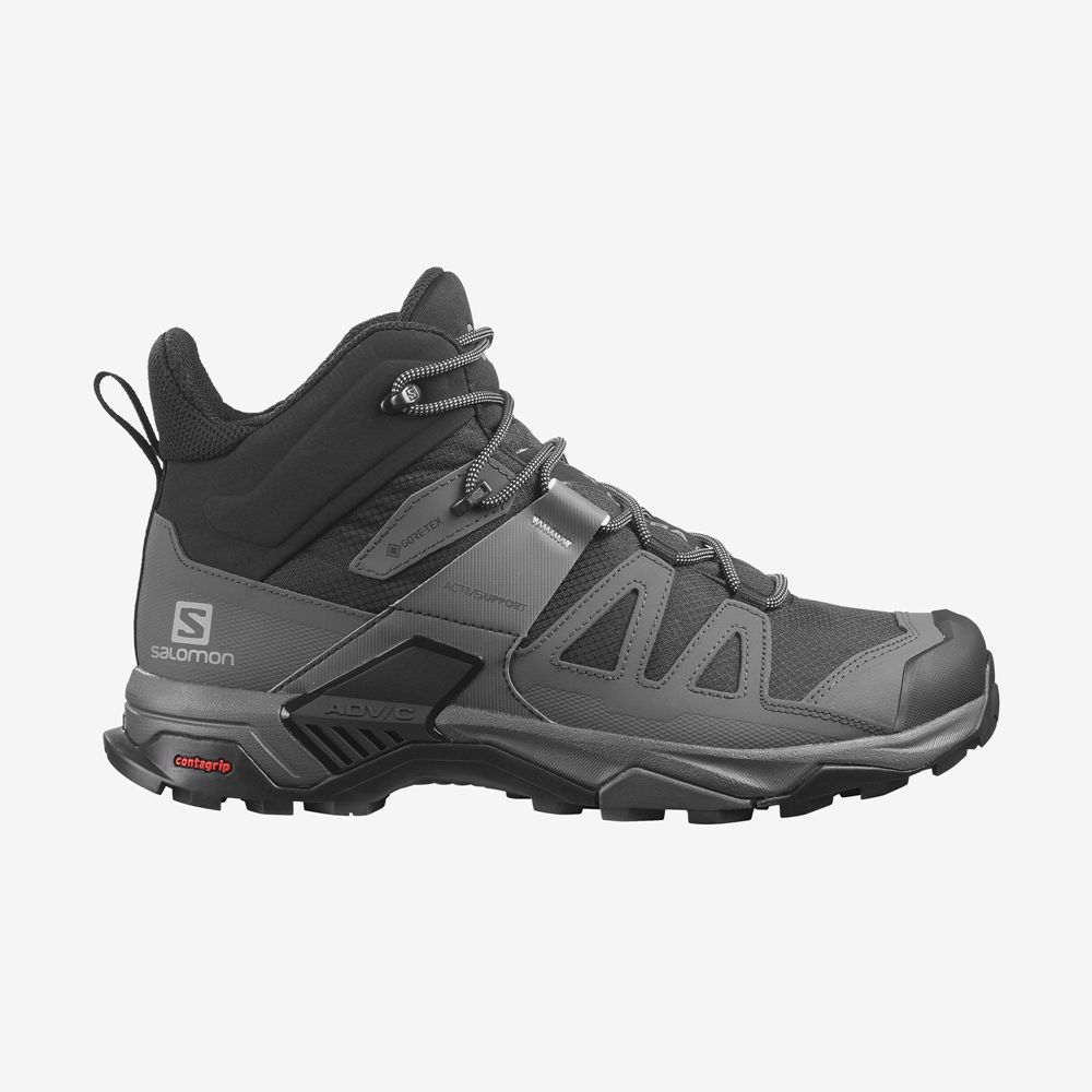 Salomon X ULTRA 4 MID WIDE GORE-TEX Botas De Montaña Hombre - Negras - Colombia (84760-BTPW)